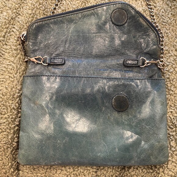 Hobo turquoise clutch crossbody leather bag - Picture 2 of 7